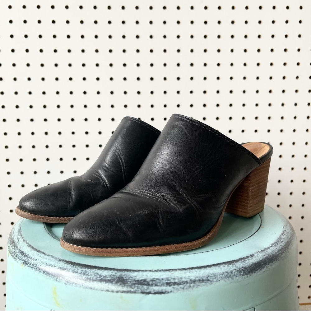 madewell black harper leather mules